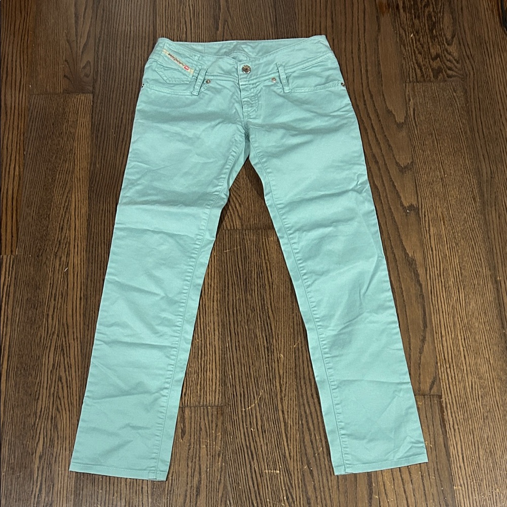 Diesel Industry mint green cotton blend skinny jeans sz 26